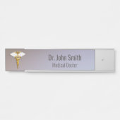 Medical Elegant Gold Caduceus White Wings Deurbordje (Voorkant)