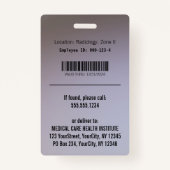 Medical Elegant Gold Caduceus White Wings Foto ID Badge (Achterkant)