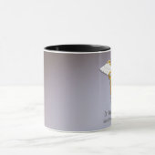 Medical Elegant Gold Caduceus White Wings Mok (Midden)