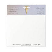 Medical Elegant Gold Caduceus White Wings Notitieblok (Voorkant)