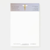Medical Elegant Gold Caduceus White Wings Post-it® Notes (Voorkant)