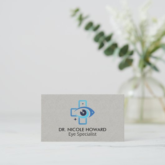 Medical Eye Logo | Optometrist  Visitekaartje (Staand voorkant)