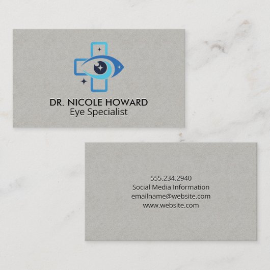 Medical Eye Logo | Optometrist Visitekaartje (Voorkant / Achterkant)