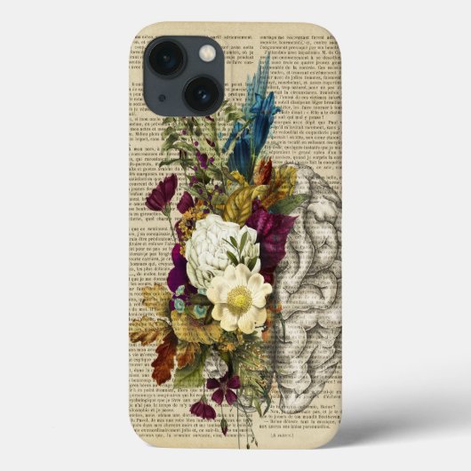 medical floral brain anatomy poster Case-Mate iPhone case (Achterkant)