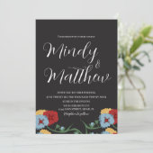 Medical Folk Florals Wedding Invitation Kaart (Staand voorkant)