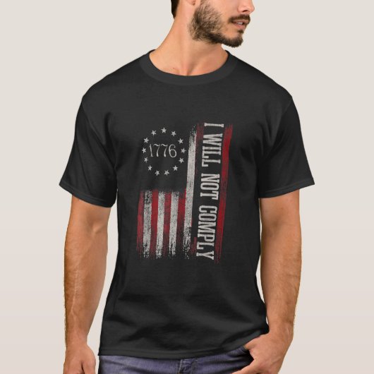 Medical Freedom I Will Not Comply No Mandates T-shirt (Voorkant)