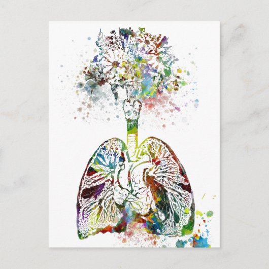 Medical Gifts Heart en Lungs Motif Briefkaart (Voorkant)