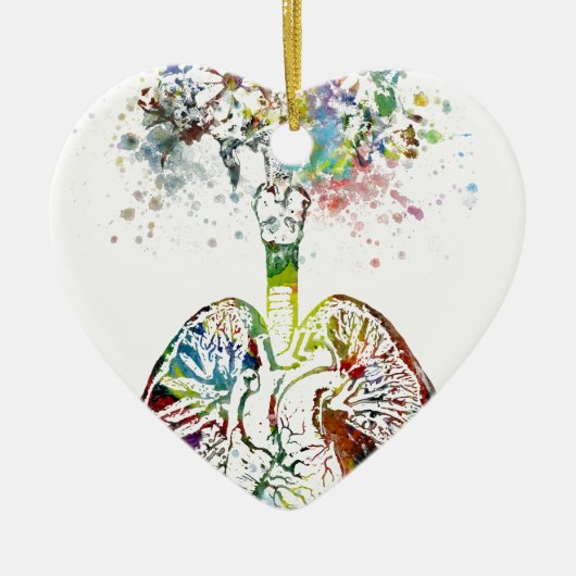 Medical Gifts Heart en Lungs Motif Keramisch Ornament (Voorkant)