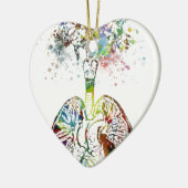 Medical Gifts Heart en Lungs Motif Keramisch Ornament (Links)
