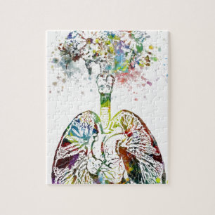 Medical Gifts Heart en Lungs Motif Legpuzzel