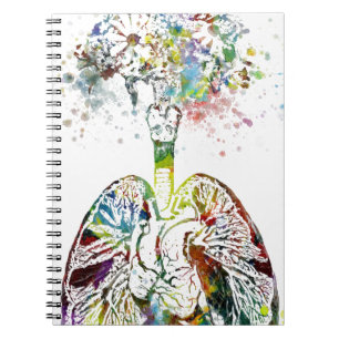Medical Gifts Heart en Lungs Motif Notitieboek