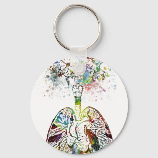 Medical Gifts Heart en Lungs Motif Sleutelhanger (Voorkant)