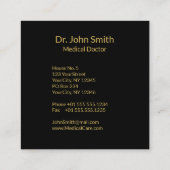 Medical Gold Caduceus Black - Square Visitekaartje (Achterkant)