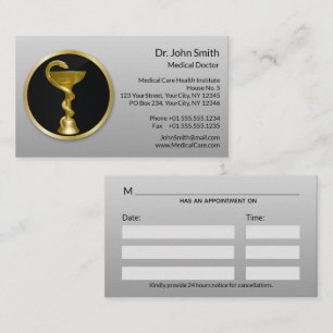 Medical Gold Professional Hygieia Bowl Afsprakenkaartje