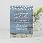 Medical Graduation Party Rustic Dusty Blue Beach Kaart (Staand voorkant)