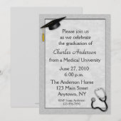 Medical Grey Afstuderen Uitnodiging (Voorkant / Achterkant)