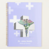 Medical Holographic 3D Caduceus White Cross Planner (Voorkant)