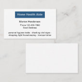 Medical Home Health Aide Visitekaartje (Voorkant / Achterkant)