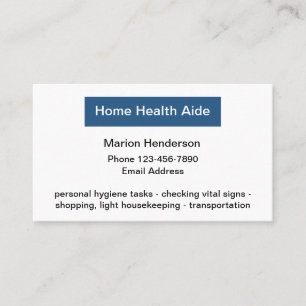 Medical Home Health Aide Visitekaartje