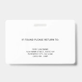 Medical Hospital Navy Blue Logo Foto ID Badge (Back)