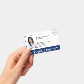 Medical Hospital Navy Blue Logo Foto ID Badge (Handheld)