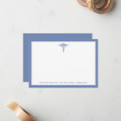 Medical Kantoor Blue Thema | Forfaitaire briefkaar Notitiekaartje (Voorkant / Achterkant in situ)