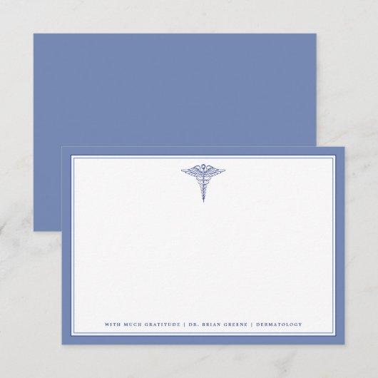 Medical Kantoor Blue Thema | Forfaitaire briefkaar Notitiekaartje (Voorkant / Achterkant)