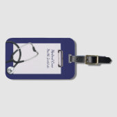 Medical Klembord Blauw met Stethoscoop Bagagelabel (Voorkant (horizontaal))