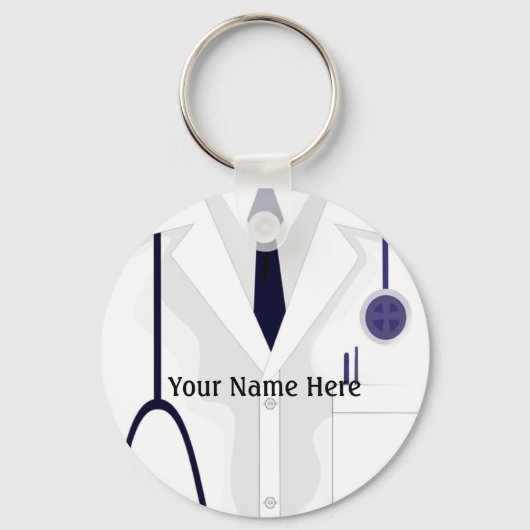 Medical Lab Coat Jacket Doctor Button Sleutelhange Sleutelhanger (Voorkant)