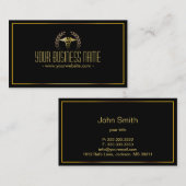 Medical Laurel Wreath Gold Caduceus Visitekaartje (Voorkant / Achterkant)