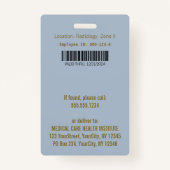 Medical Light Blue Caduceus Gold Foil Stripes ID Badge (Achterkant)