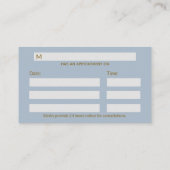 Medical Light Blue Gold Caduceus Fine Professional Afsprakenkaartje (Achterkant)