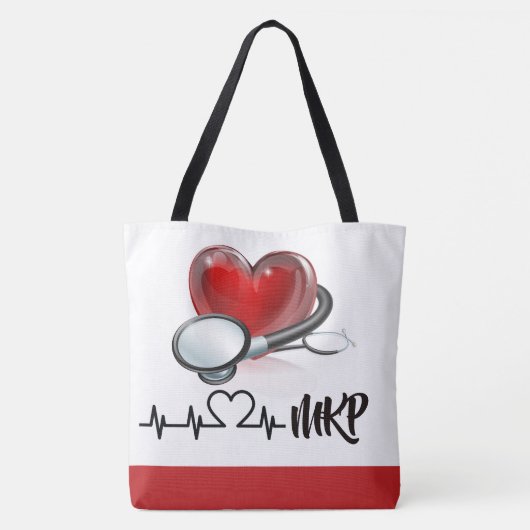 Medical Logo Large Monogram SEE BACK! Tote Tote Bag (Achterkant)