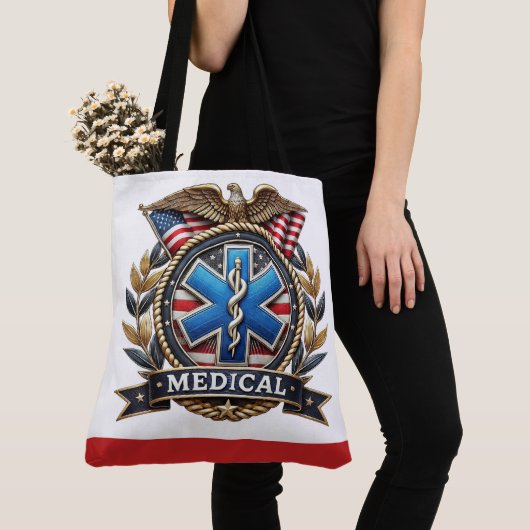 Medical Logo Large Monogram SEE BACK! Tote Tote Bag (Dichtbij)