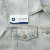 Medical Name Tag | Navy Blue Clinical Wave ID (In situ)