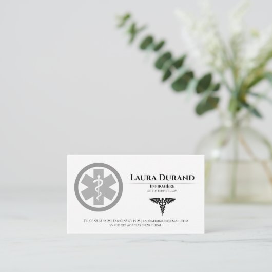 Medical Nurse Business Cards Visitekaartje (Staand voorkant)
