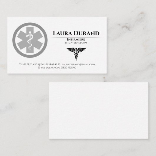 Medical Nurse Business Cards Visitekaartje (Voorkant / Achterkant)