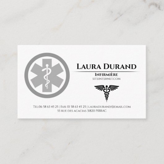 Medical Nurse Business Cards Visitekaartje (Voorkant)