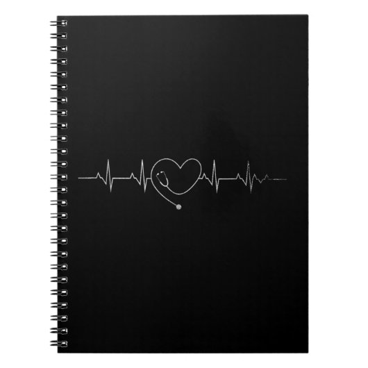 Medical Nursing Heart Stethoscoop Heartbeat Medica Notitieboek (Voorkant)