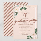 Medical Nursing School Afstudeerder Party Roze Blo Kaart (Voorkant / Achterkant)