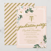 Medical Nursing School Afstudeerder Party Roze Blo Kaart (Voorkant / Achterkant)