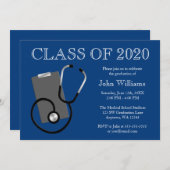 Medical Nursing School Blue Afstuderen Kaart (Voorkant / Achterkant)