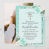 Medical Nursing School Graduation Party Foto Blauw Kaart (Voorkant / Achterkant)