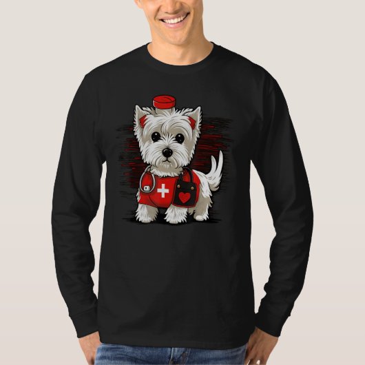 Medical Nursing West Highland White Terrier on Nur T-shirt (Voorkant)