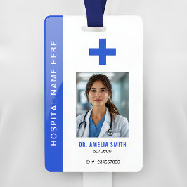 Medical Officer Photo Name QR Code ID Badge
