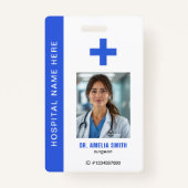 Medical Officer Photo Name QR Code ID Badge (Voorkant)