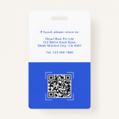 Medical Officer Photo Name QR Code ID Badge (Achterkant)