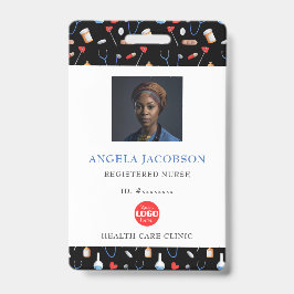 Medical Pattern Registered Nurse Healthcare Logo Badge