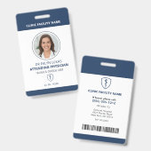 Medical Photo ID Navy Blue Badge (Voor- en achterkant)