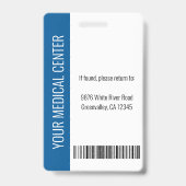 Medical Professional Aangepaste foto en tekst Blau Badge (Back)